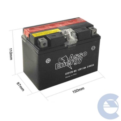 149708-large_default.jpg Batteria Moto Ctz12s-bs 12v 11ah 210cca Batteria Moto Cod Yuasa Ytz12-s