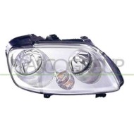 Proiettore Destro H1+h7 Elettrico Cromato Per Volkswagen Touran Dal 2003 Al 2006