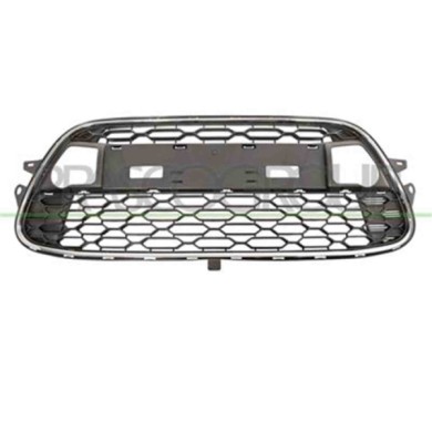 CI3242130_1.JPG Griglia Centrale Paraurti Nera Con Modanatura Cromata Per Citroen C3 Dal 2009 Al 2013