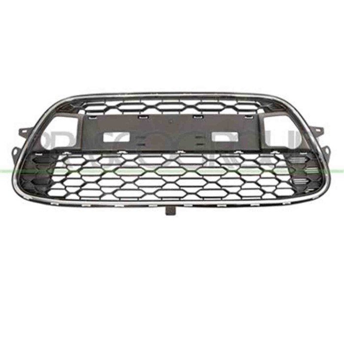 CI3242130_1.JPG Griglia Centrale Paraurti Nera Con Modanatura Cromata Per Citroen C3 Dal 2009 Al 2013