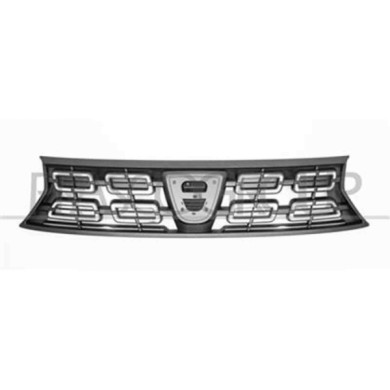 DA8242011_1.JPG Griglia Radiatore Nera Con Modanature Cromate Per Dacia Duster Dal 2018 Al 2021