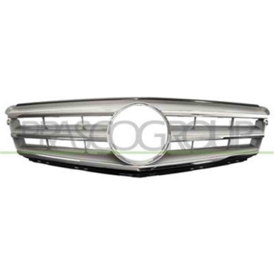 ME0292020_1.JPG Griglia Radiatore Cromata /argento Opaco Senza Porta Emblema Per Mercedes C Class (w204/s204) Dal 2007 Al 2010