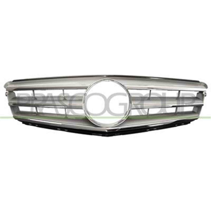 ME0292020_1.JPG Griglia Radiatore Cromata /argento Opaco Senza Porta Emblema Per Mercedes C Class (w204/s204) Dal 2007 Al 2010
