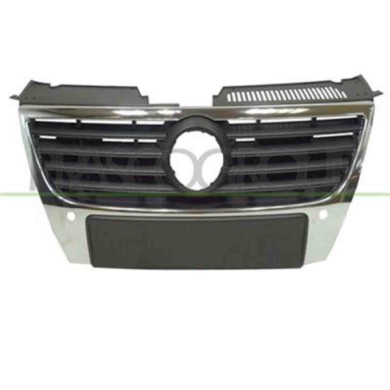 VG0542031_1.JPG Griglia Radiatore Con Modanature Cromate E Fori Pdc Diam. Logo 150mm Per Volkswagen Passat B6 Dal 2005 Al 2010