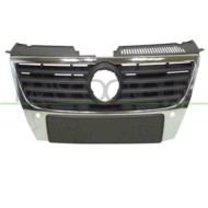 Griglia Radiatore Con Modanature Cromate E Fori Pdc Diam. Logo 150mm Per Volkswagen Passat B6 Dal 2005 Al 2010