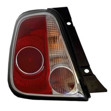 000589_AUTO.JPG Gruppo Ottico Posteriore Bianco-rosso Bordo Nero Per Fiat 500 Lato Destro Dal 2007/07 Al 2015/05