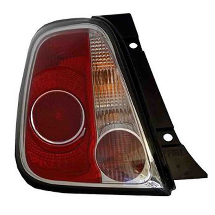 000589_AUTO.JPG Gruppo Ottico Posteriore Bianco-rosso Bordo Nero Per Fiat 500 Lato Destro Dal 2007/07 Al 2015/05