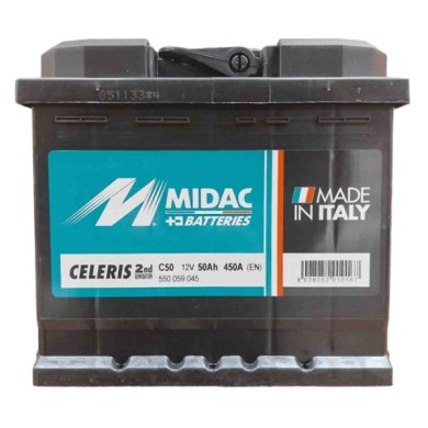 MID_CEL_50_2.jpg Midac C50 Batteria Avviamento Auto 12v 50 Ah Spunto Maggiorato 450a. Prodotto Di Altissima Qualita. Made In Ita