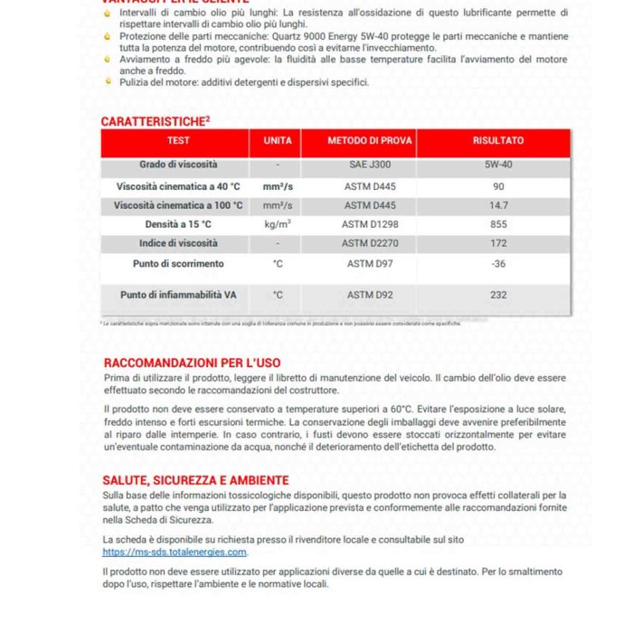 TOTAL-QUARTZ-9000_5-PEZZI.jpg Total Quartz 9000 Energy 5w-40 Olio Motore Benzina Gpl E Diesel Fap Dpf 5 Litri
