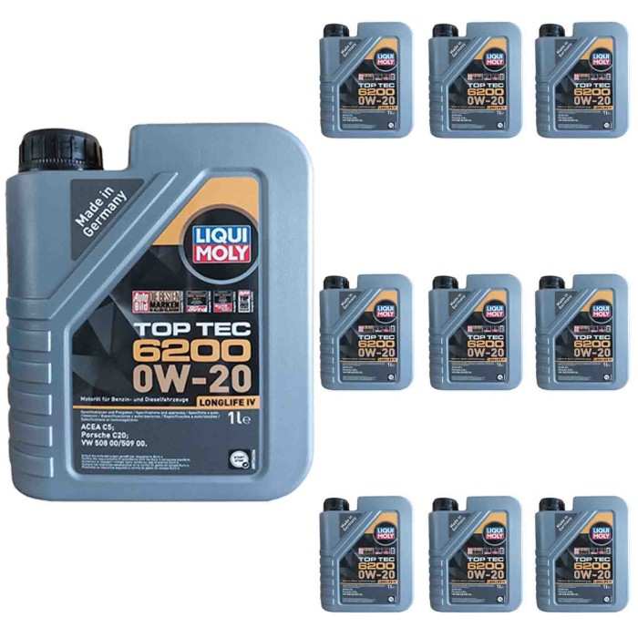 LIQUI4.jpg Liquimoly 20787 Top Tec 6200 Olio Motore 0w20 Acea C5. Confezione 10 Litri