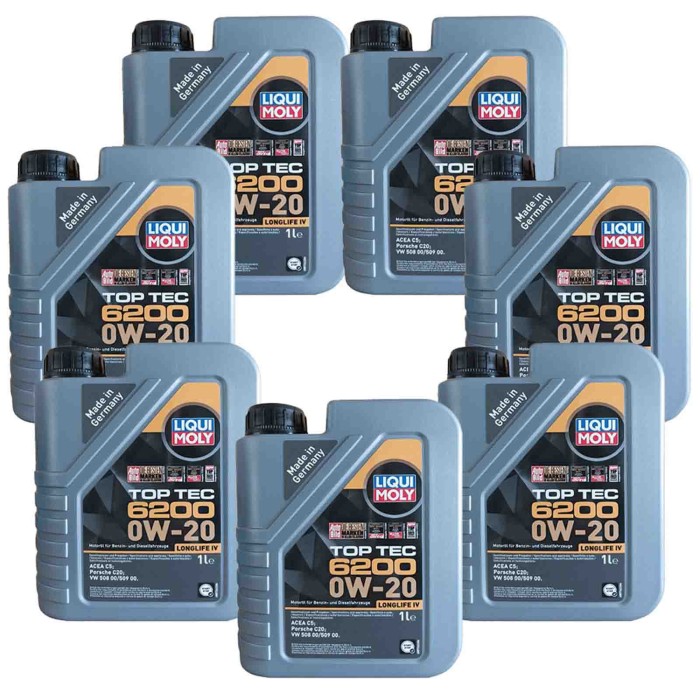 LIQUI4.jpg Liquimoly 20787 Top Tec 6200 Olio Motore 0w20 Acea C5. Confezione 7 Litri