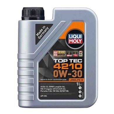 LIQUI-MOLY-21604-OLIO-MOTORE-0W30-3-LITRI.jpg Liqui Moly 21604 Olio Motore 0w30 Acea C3. Top Tec 4210 Con Specifiche Longlife Ii