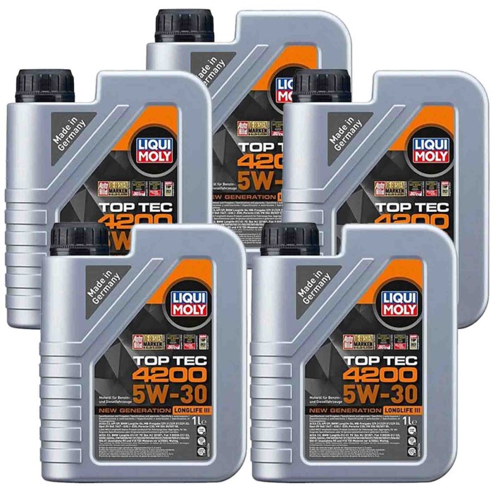 8972_4.jpg Liqui Moly 8972 Top Tec 4200 5w30 5 Litri Olio Motore Benzina E Diesel