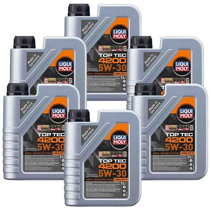 8972_4.jpg Liqui Moly 8972 Top Tec 4200 5w30 6 Litri Olio Motore Benzina E Diesel