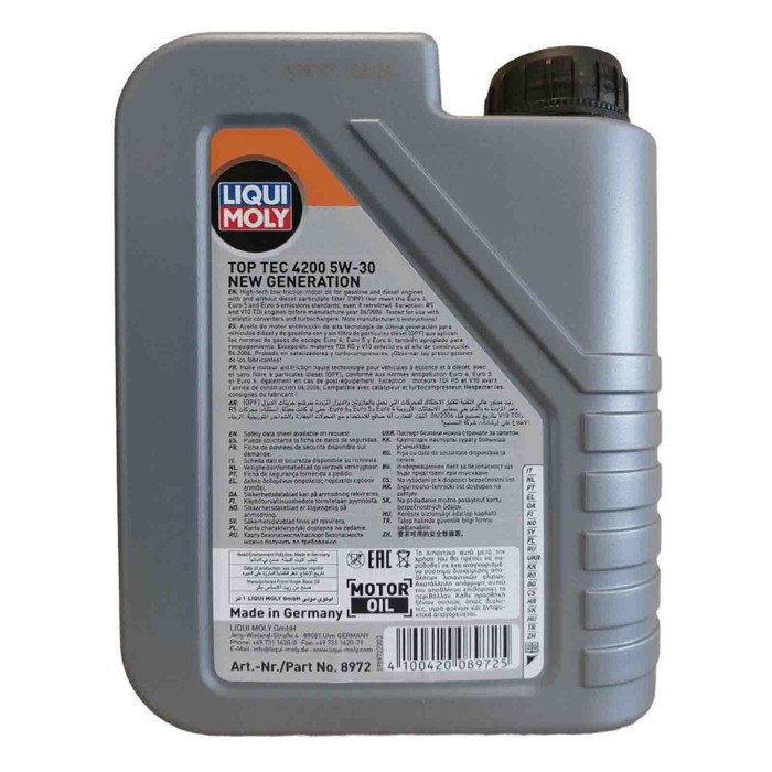 LIQ_8973_1.jpg Liqui Moly 8973 Top Tec 4200 5w30 7 Litri Olio Motore Benzina E Diesel