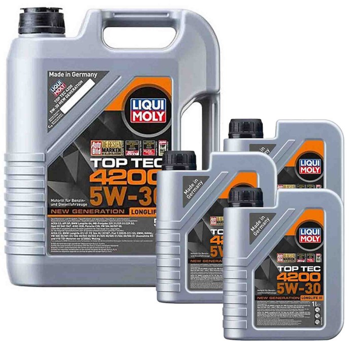 8972_3-LITRI.jpg Liqui Moly 8973 Top Tec 4200 5w30 8 Litri Olio Motore Benzina E Diesel