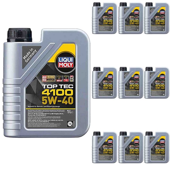 9510_4.jpg Liqui Moly Top Tec 4100 5w40 10 Litri 9510 Olio Motore Benzina E Diesel