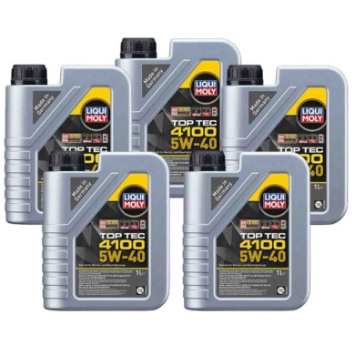 9510_4.jpg Liqui Moly Top Tec 4100 5w40 5 Litri 9510 Olio Motore Benzina E Diesel
