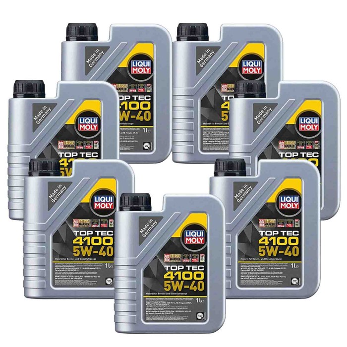 9510_4.jpg Liqui Moly Top Tec 4100 5w40 7 Litri 9510 Olio Motore Benzina E Diesel