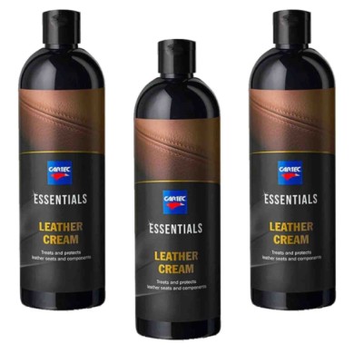 LEAT_3.jpg Cartec Nutriente E Protettivo Per Interni In Pelle Auto Ravvivante Essentials Leather Cream - 3 Pezzi X 500ml