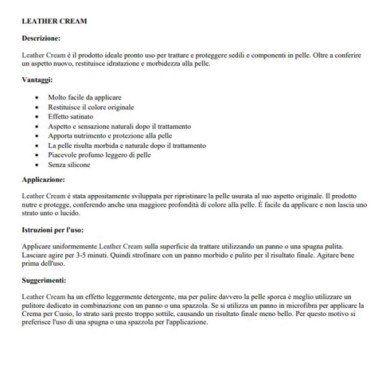 LEAT_1.jpg Cartec Nutriente E Protettivo Per Interni In Pelle Auto Ravvivante Essentials Leather Cream 5 Pezzi X 500ml