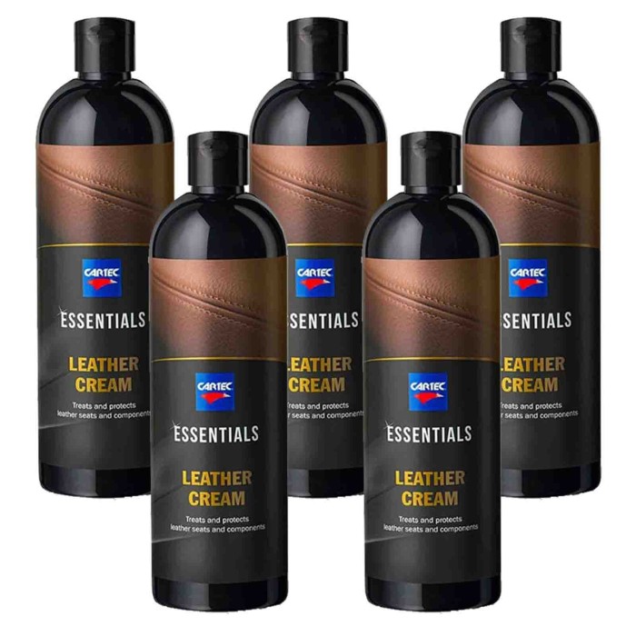 LEAT_3.jpg Cartec Nutriente E Protettivo Per Interni In Pelle Auto Ravvivante Essentials Leather Cream 5 Pezzi X 500ml