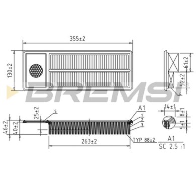 FA2409_1.jpg Filtro Aria Alfa Romeo Mito (955) Fa2409 Cartuccia Filtro Bremsi