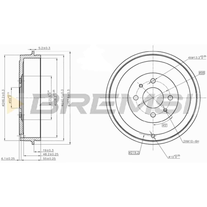 CR5267.JPG Tamburo Freno Posteriore Alfa Romeo 145 (930) Cr5267 60810025 Bremsi