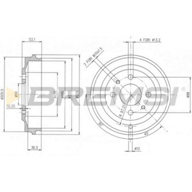 CR5268.JPG Tamburo Freno Posteriore Fiat Cinquecento Seicento/600 Seicento/600 Cassone/coda Spiovente Cinquecento Van Cr5268 464