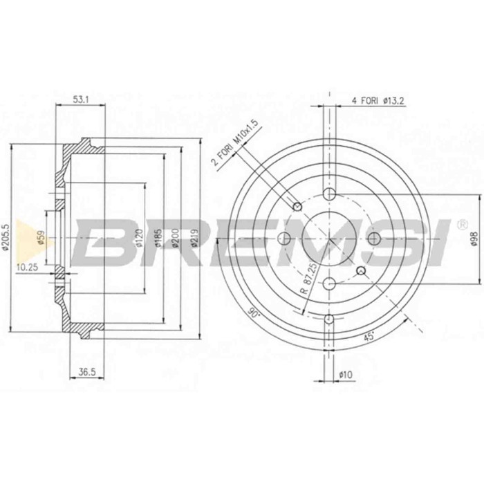 CR5268.JPG Tamburo Freno Posteriore Fiat Cinquecento Seicento/600 Seicento/600 Cassone/coda Spiovente Cinquecento Van Cr5268 464