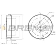 Tamburo Freno Posteriore Toyota Yaris Yaris Verso Yaris Verso Van Cr5338 42431-52020 Bremsi