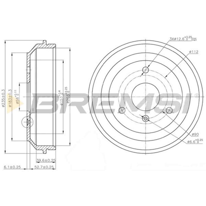 CR5598.JPG Tamburo Freno Posteriore Smart Fortwo Cabrio (451) Cr5598 0004329v001 Bremsi