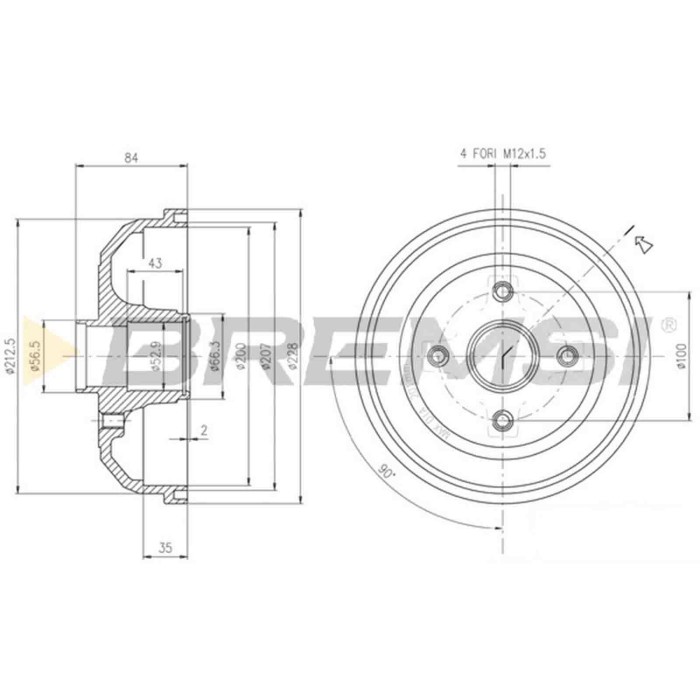 CR5600.JPG Tamburo Freno Posteriore Opel Corsa C (x01) Cr5600 24401369 Bremsi