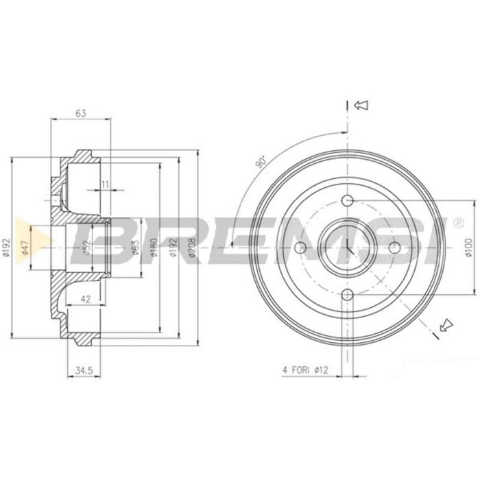 CR5602.JPG Tamburo Freno Posteriore Opel Agila (a) (h00) Cr5602 4704595 Bremsi