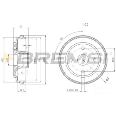 CR5603.JPG Tamburo Freno Posteriore Opel Agila (a) (h00) Cr5603 4704579 Bremsi