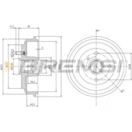 Tamburo Freno Posteriore Ford Fiesta Furgonato Fiesta Iv Fiesta V Fiesta V Van Fusion Mazda 2 Cr5644 1151001 Bremsi