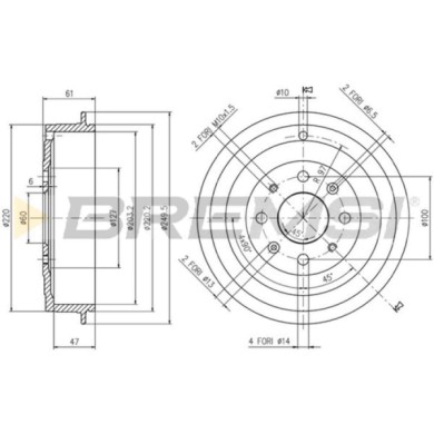 CR5656.JPG Tamburo Freno Posteriore Fiat Grande Punto Punto Punto Evo Opel Adam Corsa D Corsa D Cassone/coda Spiovente Cr5656 51