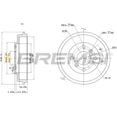 CR5686.JPG Tamburo Freno Posteriore Ford Fiesta Vi Van Fiesta Vi Ka+ Tre Volumi Ka+ Cr5686 1523797 Bremsi