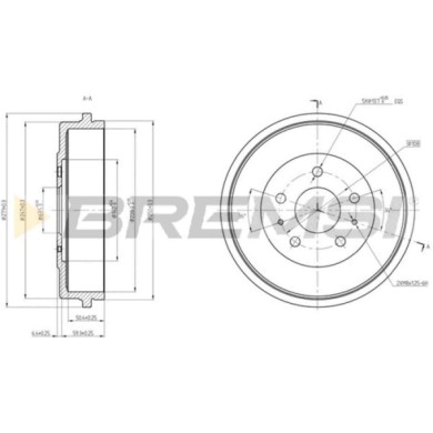 CR5704.JPG Tamburo Freno Posteriore Ford Focus Iii Cassone / Coda Spiovente Cr5704 1710330 Bremsi