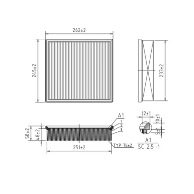 FA2090.JPG Filtro Aria Opel Omega B Station Wagon Omega B Fa2090 835607 Cartuccia Filtro Bremsi