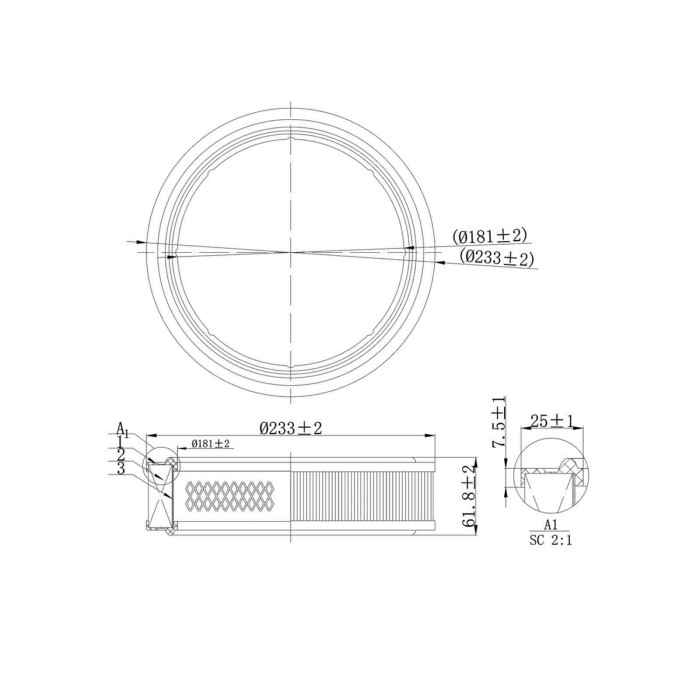 FA2117.JPG Filtro Aria Autobianchi A 112 Lancia A 112 Fiat Panda Fa2117 Cartuccia Filtro Bremsi