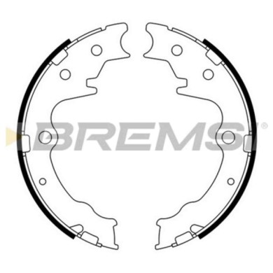 GF0802.JPG Kit Ganasce Freno Stazionamento Posteriore Mazda Mpv I Mpv Ii Gf0802 Lcy1-44-39z S.f. Akebono Bremsi