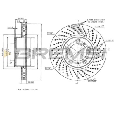 CD8020VLS.jpg Disco Freno Anteriore Sinistro 92099900 Porsche 911 911 Cabriolet 911 Targa Boxster Boxster Spyder Cayman Ventilat