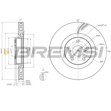 DISCO_FRENO.jpg Disco Freno Anteriore Destro 09d50711 Lexus Gs Rc Ventilato