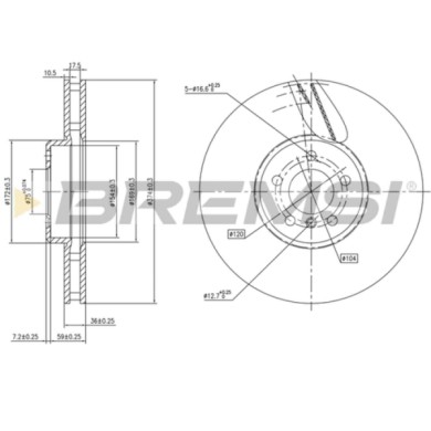 DISCO_FRENO.jpg Disco Freno Anteriore Destro 92266325 Bmw 5 Gran Turismo 7 Ventilato