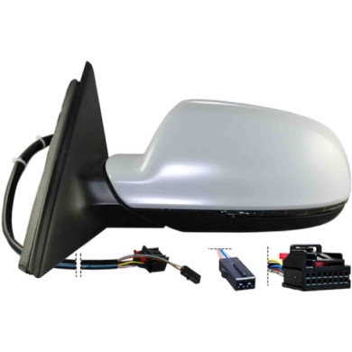 GUIDA_ALLA_SCELTA.JPG Retrovisore Elettrico Con Primer Freccia Retr Specchio Asferico Cromato Termico 10 Pin Sinistro Audi A4 Da