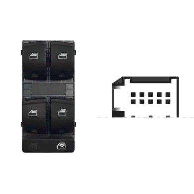 SAD106.JPG Blocco Comandi Alzacristalli Porta Anteriore Sx Audi A3 Sportback Dal 05/2003 Al 05/2011