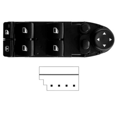 SBM102.JPG Blocco Comandi Alzacristalli Porta Anteriore Sx Bmw Serie 5 E60/e61 Dal 03/2007 Al 03/2010