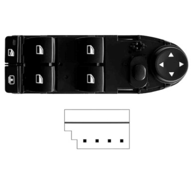SBM104.JPG Blocco Comandi Alzacristalli Porta Anteriore Sx Bmw Serie 5 E60/e61 Dal 03/2007 Al 03/2010