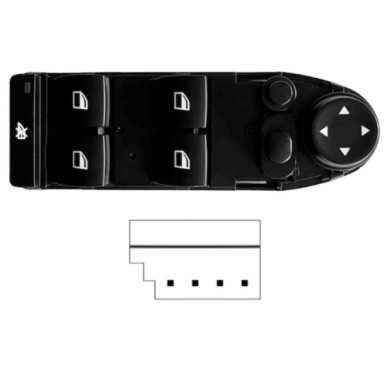 SBM105.JPG Blocco Comandi Alzacristalli Porta Anteriore Sx Bmw Serie 5 E60/e61 Dal 03/2007 Al 03/2010